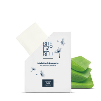 TOWELETTE with aloe   "BREEZY BLU" 6,5x8,7 bag